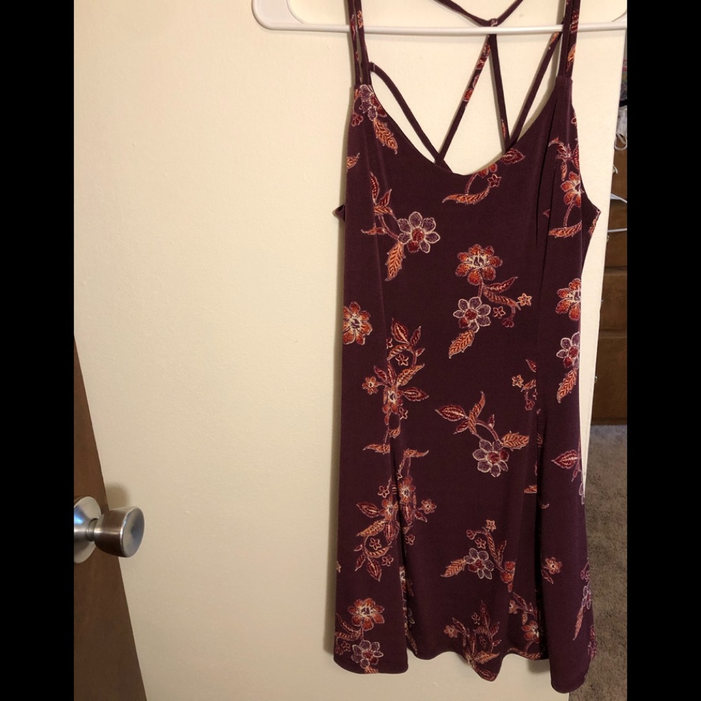 Burgundy floral skater dress from Aeropostale